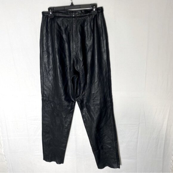 Vintage Jez Creations Montreal Black Leather High Rise Relaxed Leather Pants 8 - Picture 15 of 15